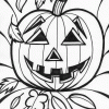 pumpkin and leaves coloring page