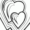 double heart coloring page