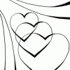 triple hearts coloring page