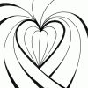 single heart coloring page