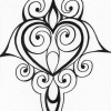 swirly heart coloring page