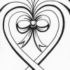 bow heart coloring page