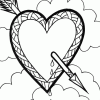 arrow in heart coloring page