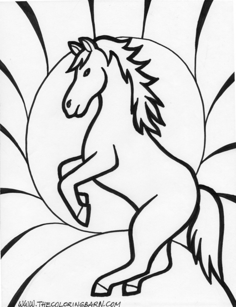 horses 16 coloring page