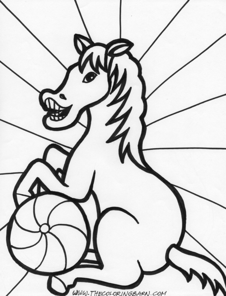horse and ball coloring page