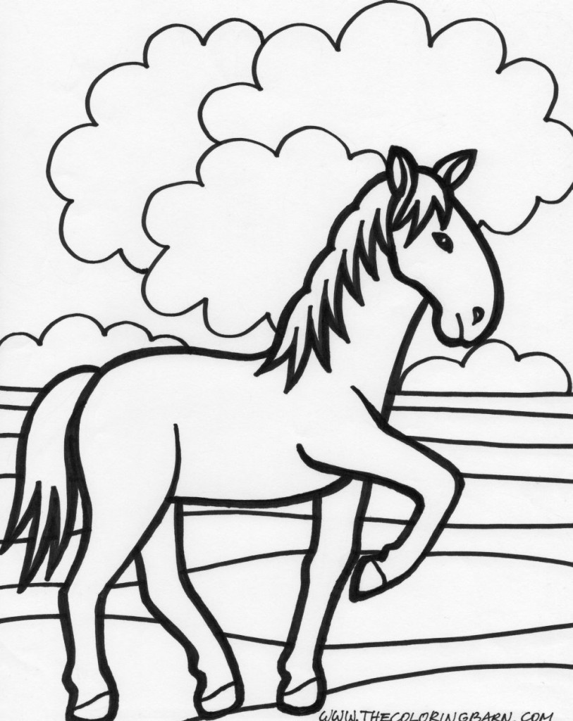 horses 18 coloring page