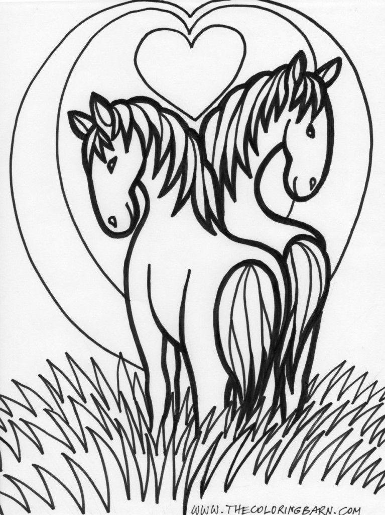 horse love coloring page