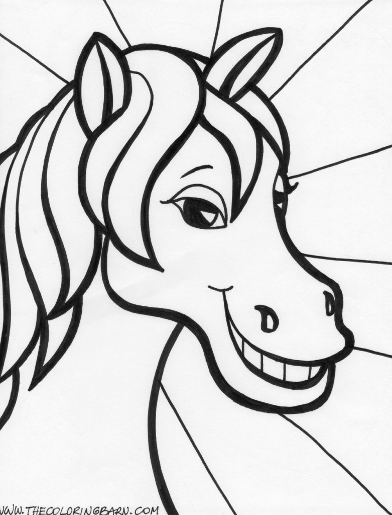 smiling horse coloring page