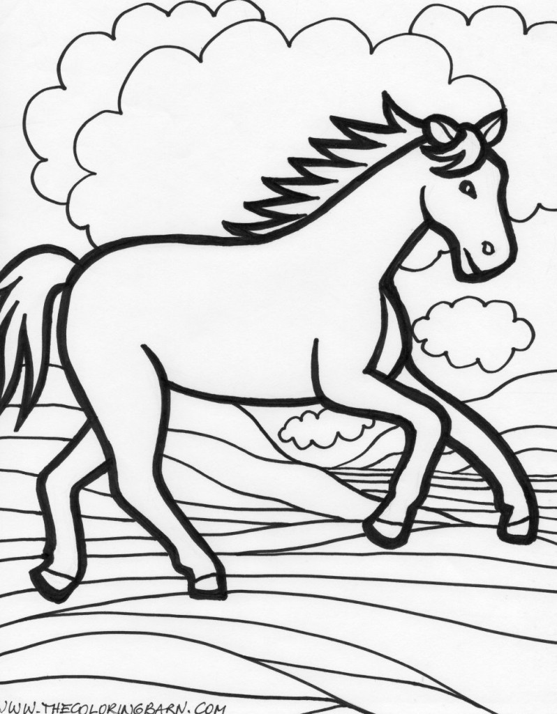 running horse coloring page