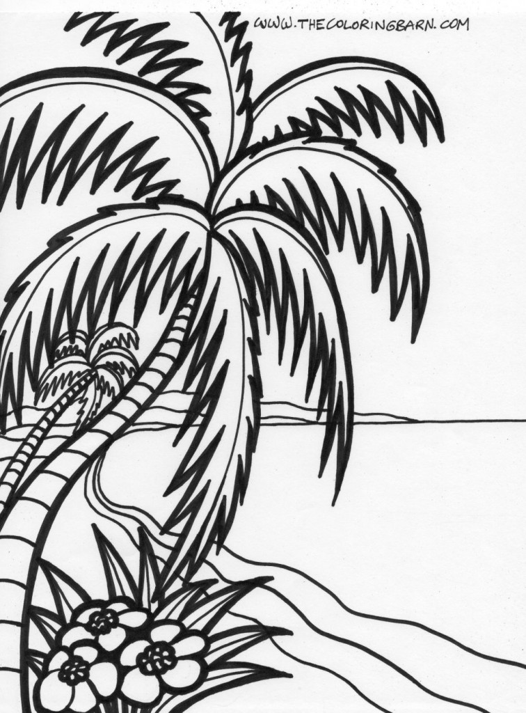 island beach coloring page
