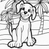 puppies in tropics coloring page