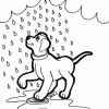 puppies in rain coloring page