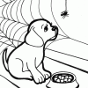puppies and spider coloring page