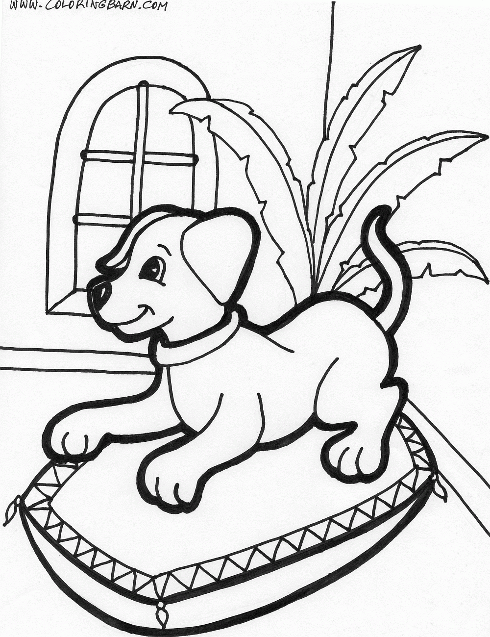 Puppies Inside Coloring Page