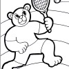 bear playing tennis
